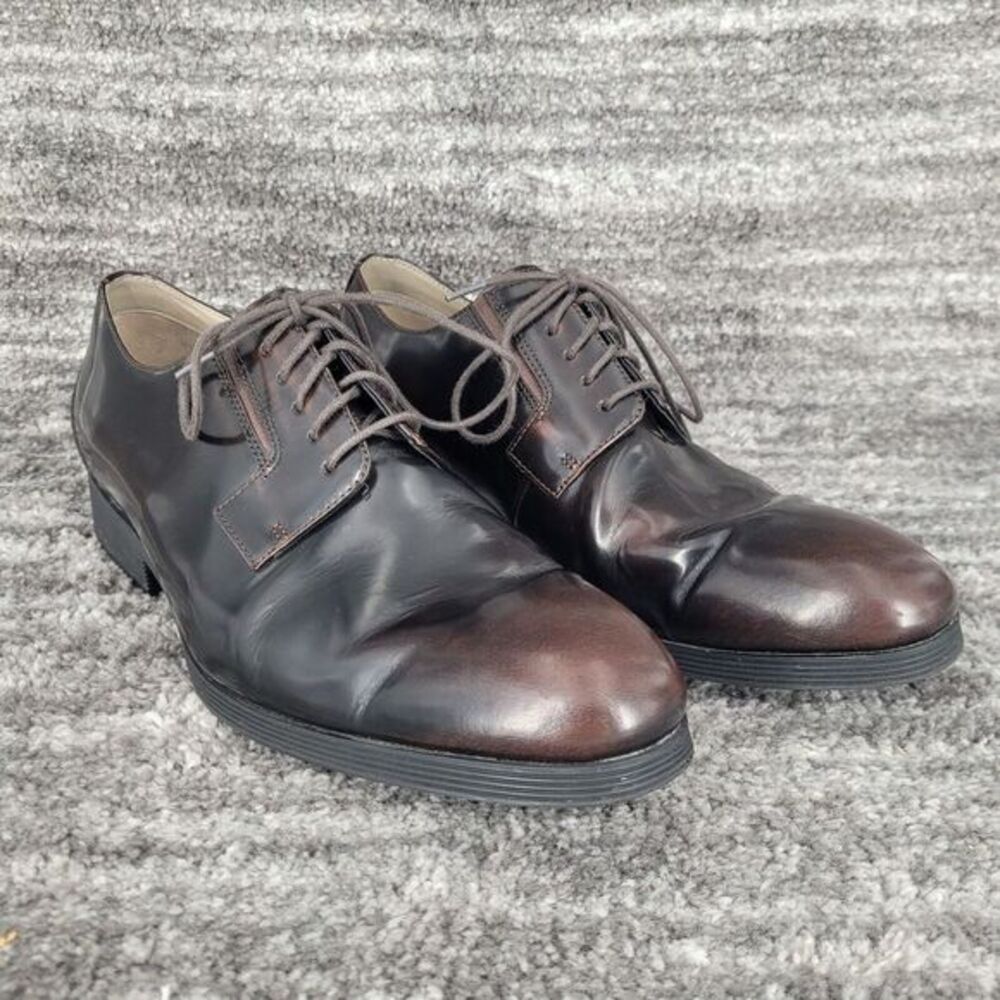 Clarks England Tor Men‎ 10 Brown Leather Lace Up Dress Shoes Oxford Derby Casual